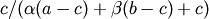c/(\alpha(a-c) + \beta(b-c)+c)