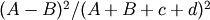 (A-B)^2/(A+B+c+d)^2
